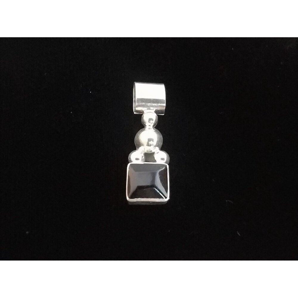 ONYX charm Sterling silver 925 pendant artisan handcrafted NEW vintage